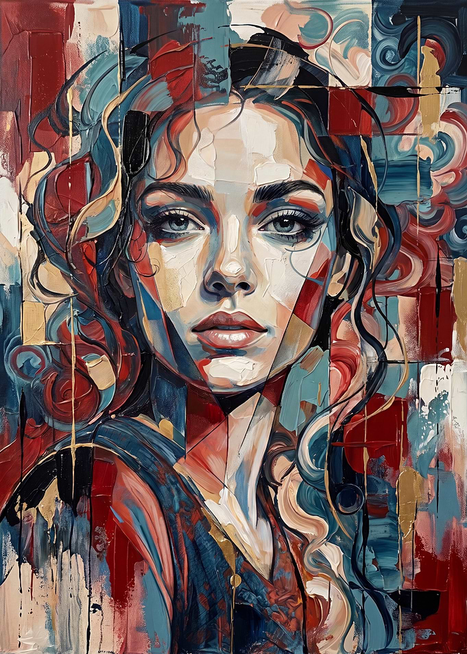 Abstract Geometric Portrait of a Woman