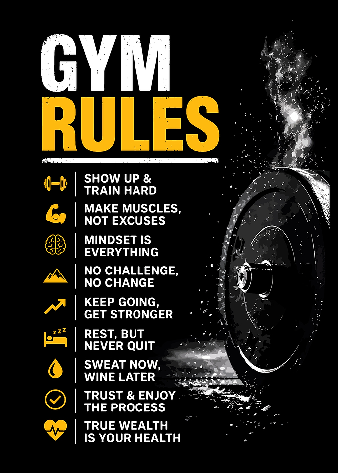 Gym Rules Motivational Fitness Poster