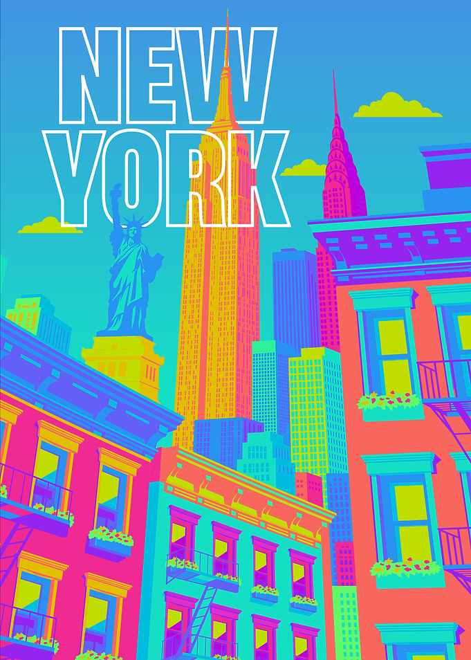 Vibrant Pop Art New York Cityscape