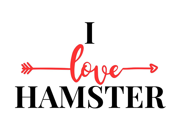 I Love Hamster Text Art
