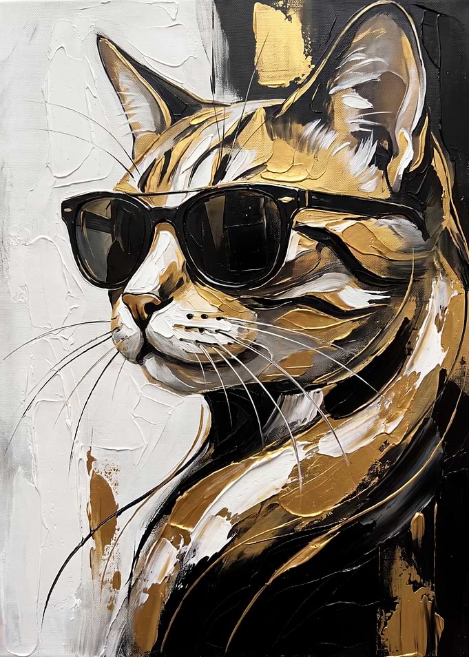Cool Cat in Sunglasses Painting