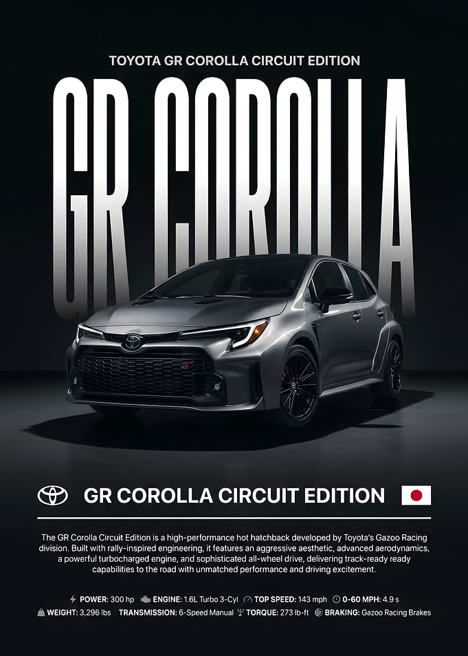 Toyota GR Corolla Circuit Edition Poster