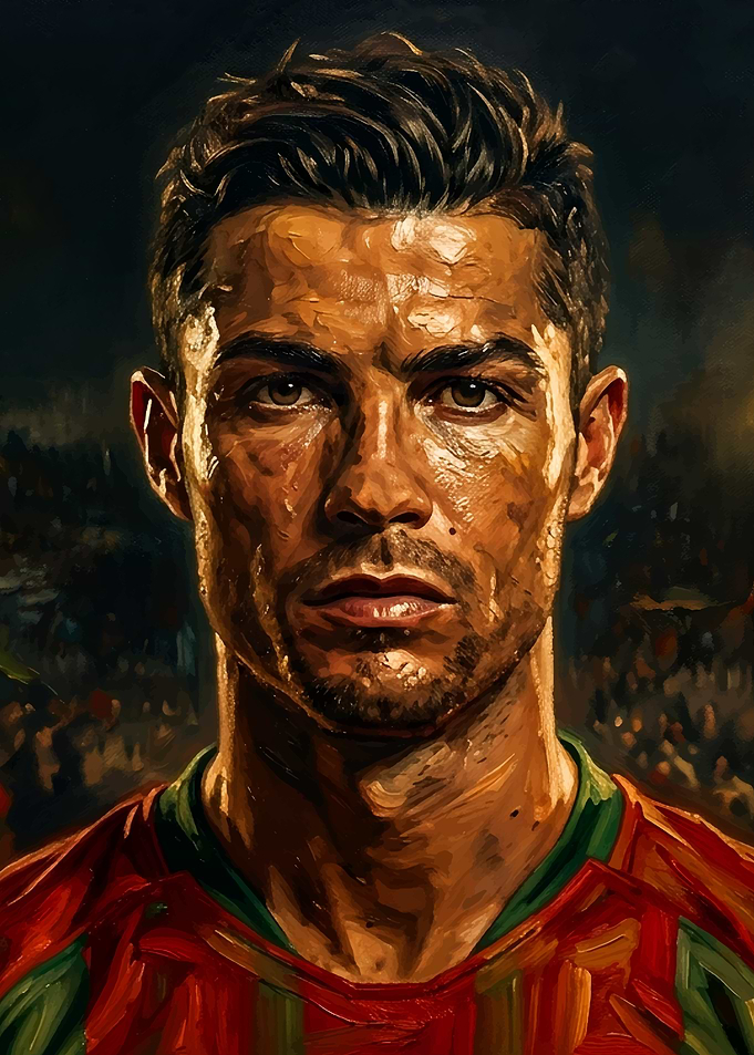 Cristiano Ronaldo Oil Painting Portrait