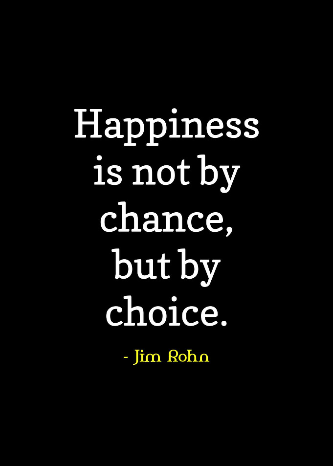 Jim Rohn Happiness Quote Poster