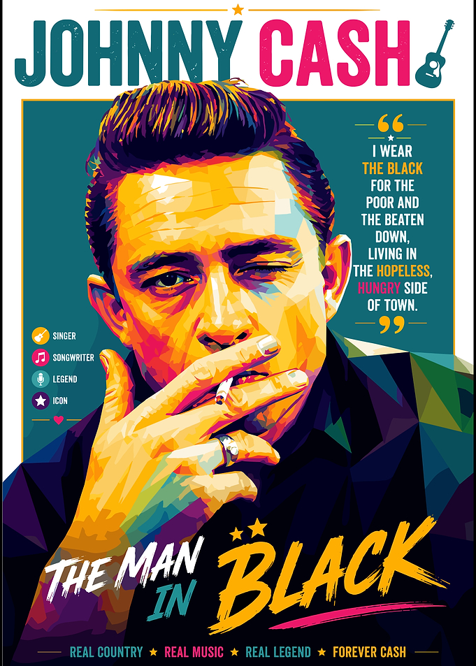 Johnny Cash The Man in Black Pop Art
