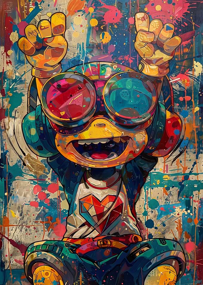 Colorful Abstract Street Art Character