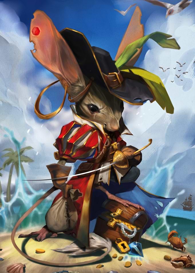 Pirate Mouse Adventurer on Tropical Beach