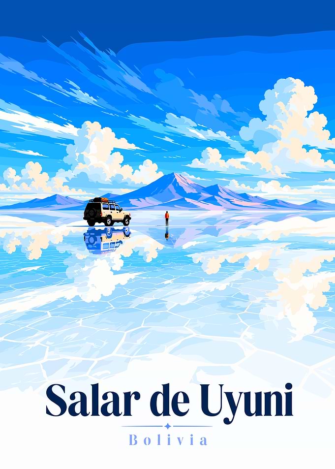 Salar de Uyuni Bolivia Travel Poster