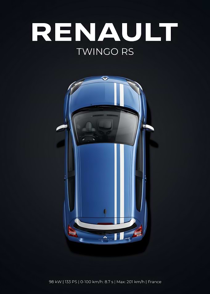 Renault Twingo RS Top View Poster