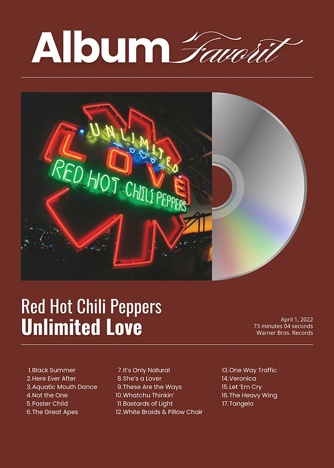 Red Hot Chili Peppers Unlimited Love Album Poster
