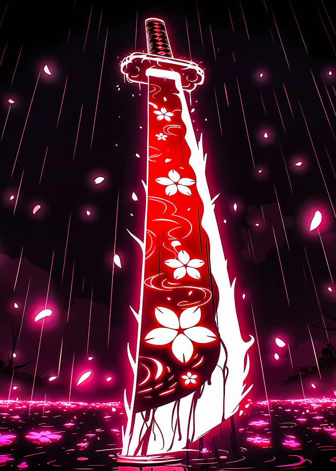 Sakura Katana in the Rain