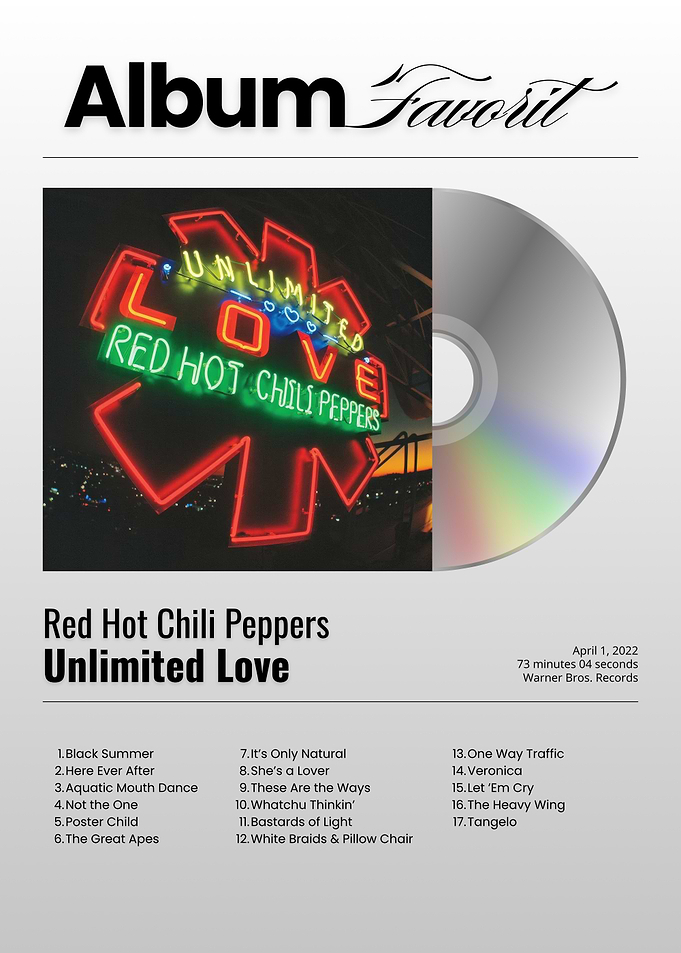 Red Hot Chili Peppers Unlimited Love Poster