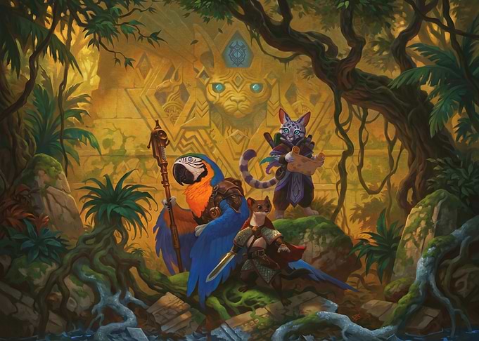 Anthropomorphic Animal Adventurers in Jungle Temple