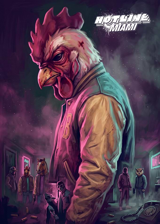 Hotline Miami Jacket Chicken Mask Art