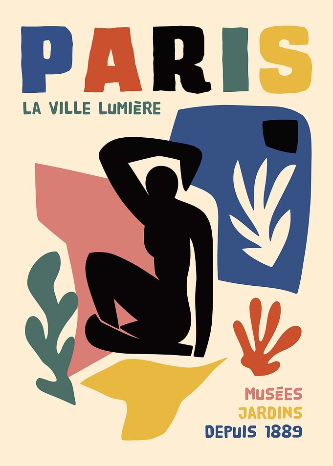 Paris La Ville Lumière Matisse Style Poster