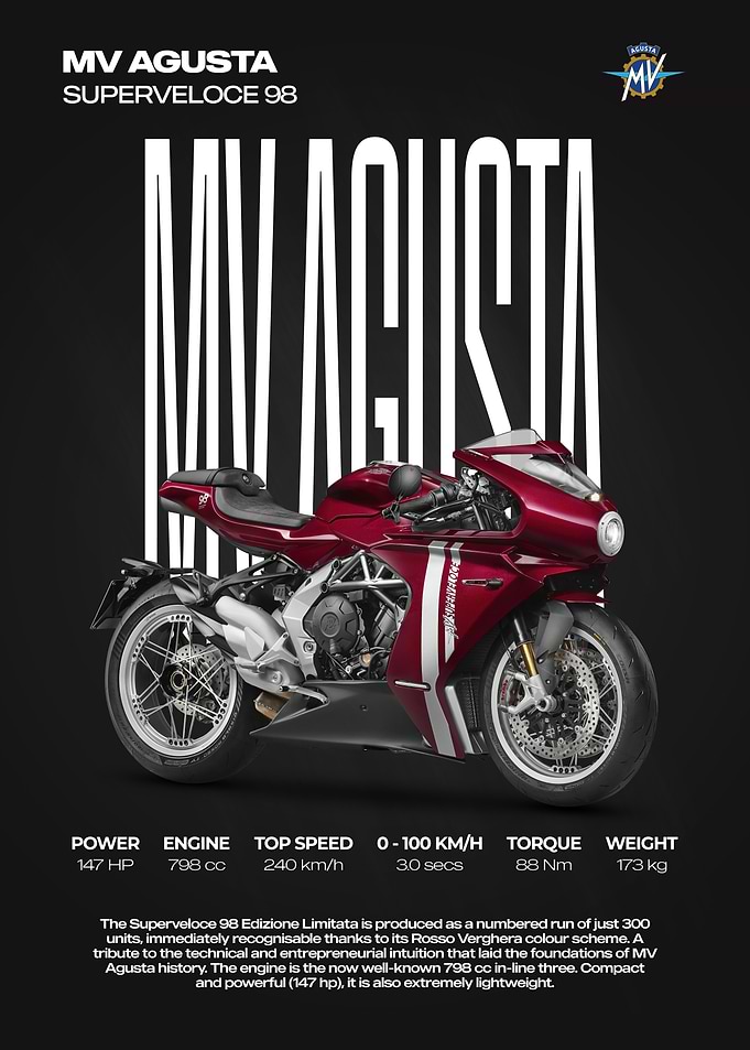 MV Agusta Superveloce 98 Promotional Poster
