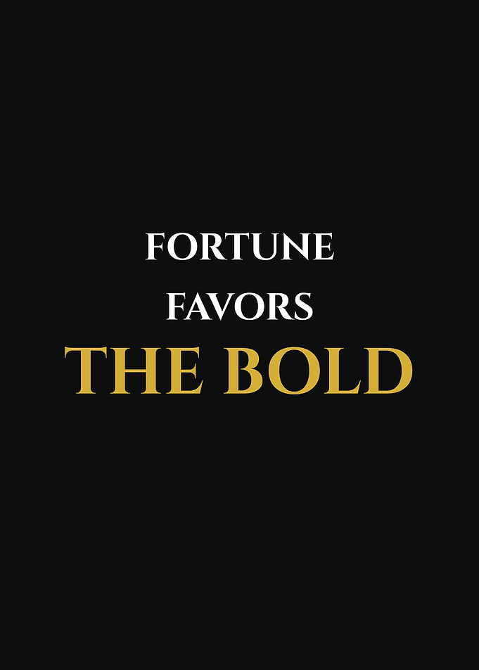 Fortune Favors The Bold Motivational Text Art