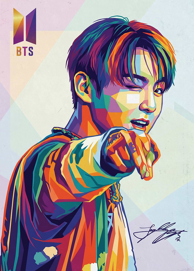 Jungkook BTS WPAP Pop Art Portrait