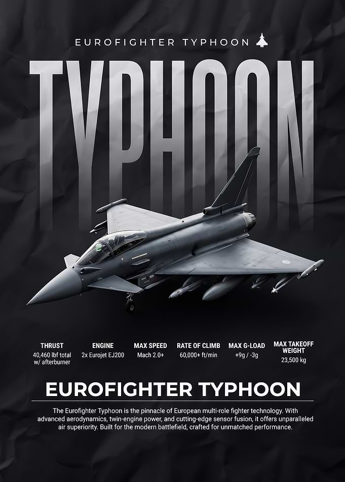 Eurofighter Typhoon Military Aircraft Poster