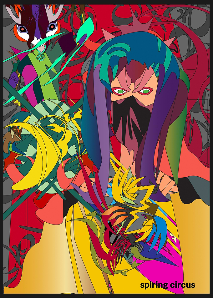 Spiring Circus Abstract Character Digital Art