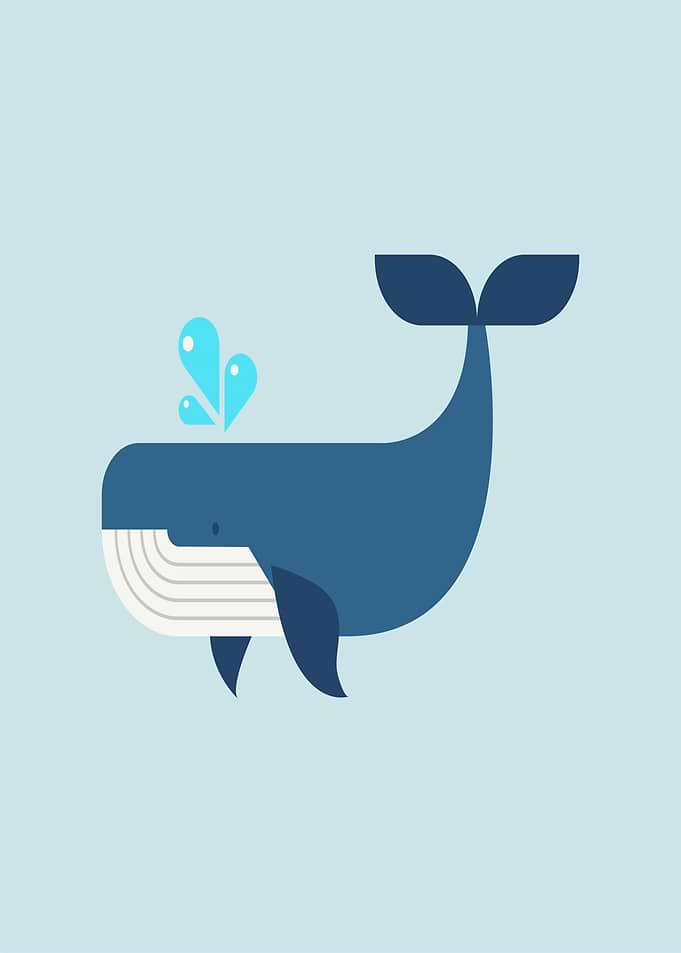 Minimalist Blue Whale Illustration