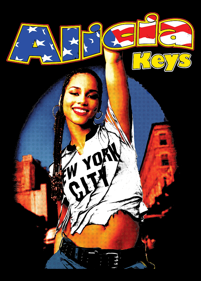 Alicia Keys New York City Retro Poster