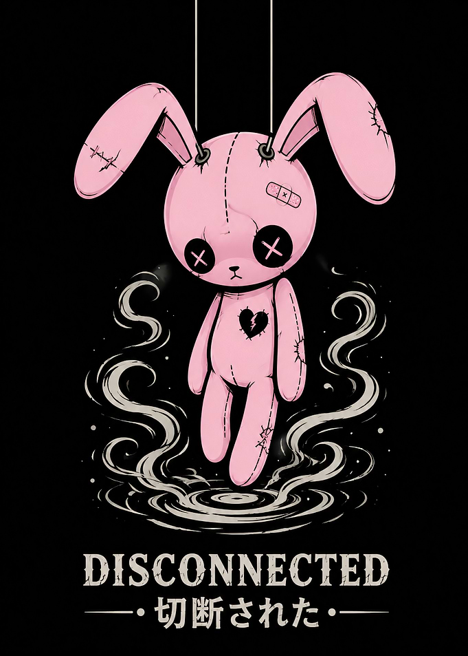 Disconnected Pink Voodoo Bunny Art