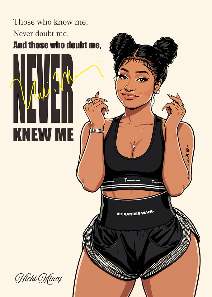 Nicki Minaj Inspirational Quote Digital Illustration