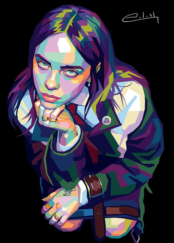 Billie Eilish WPAP Pop Art Portrait
