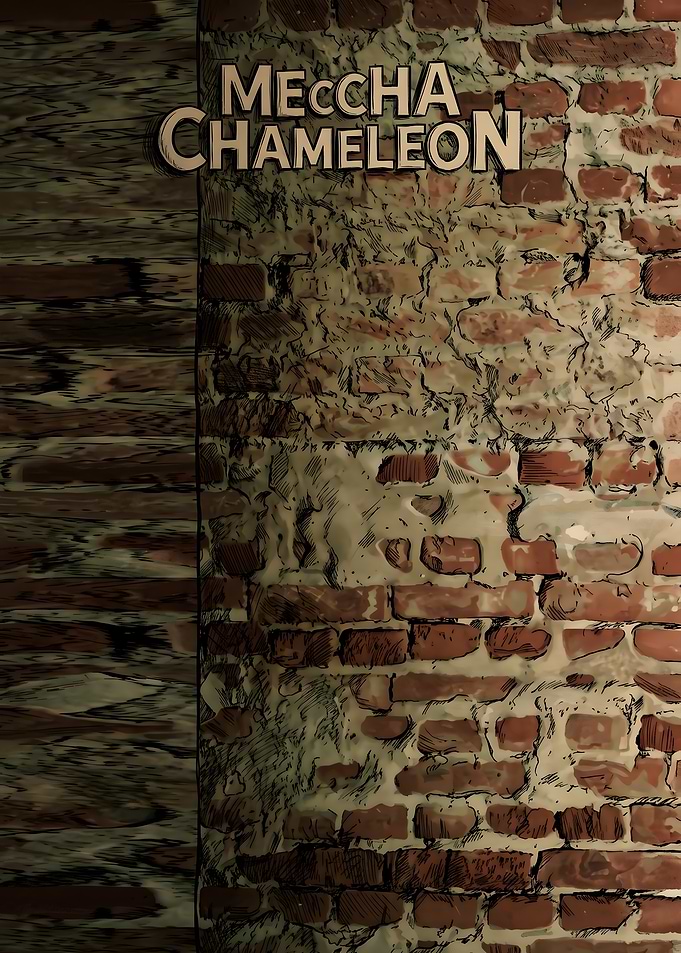 Meccha Chameleon Brick Wall Poster