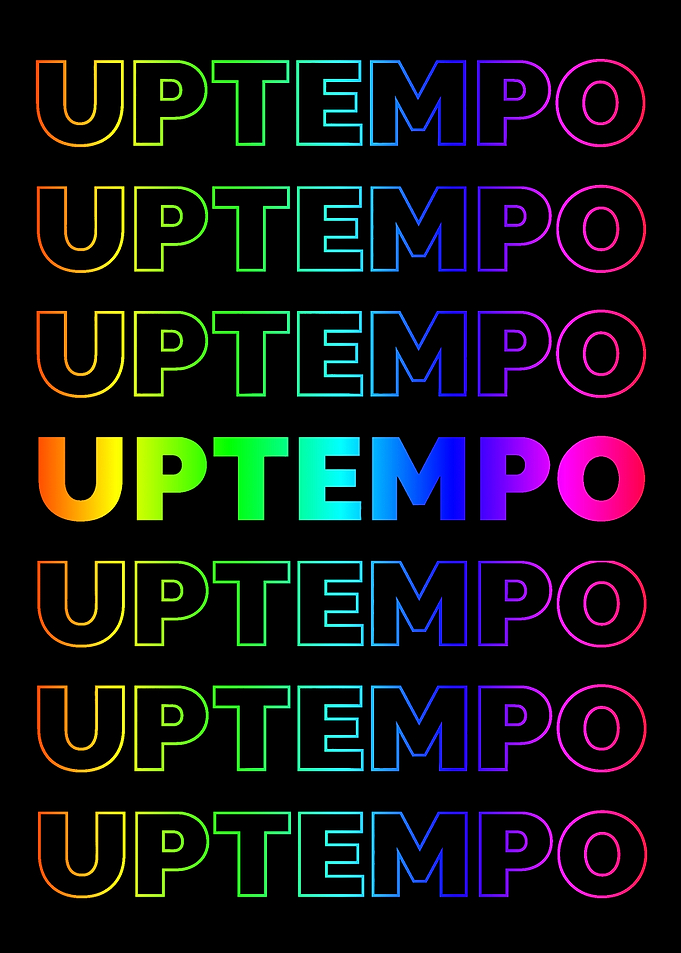 Rainbow Gradient Uptempo Text Art