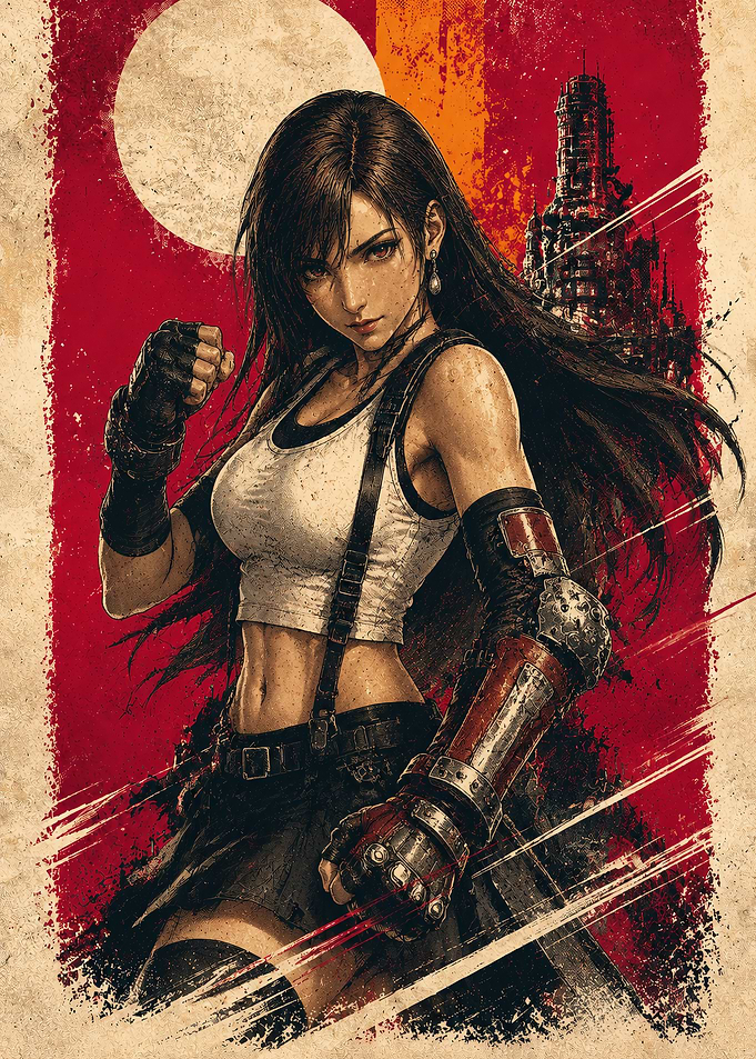 Tifa Lockhart Vintage Poster