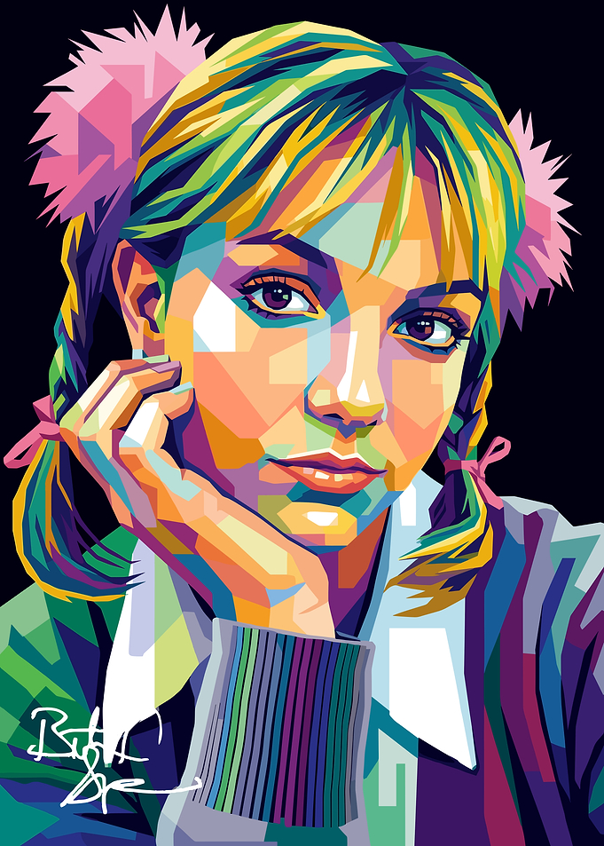 Britney Spears WPAP Pop Art Portrait