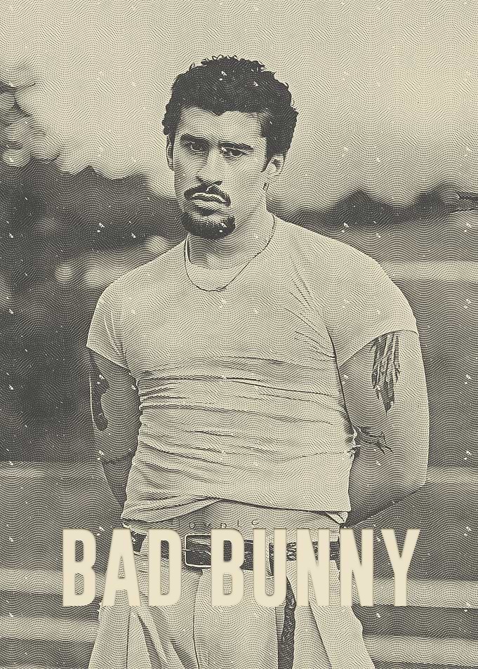 Vintage Style Bad Bunny Portrait