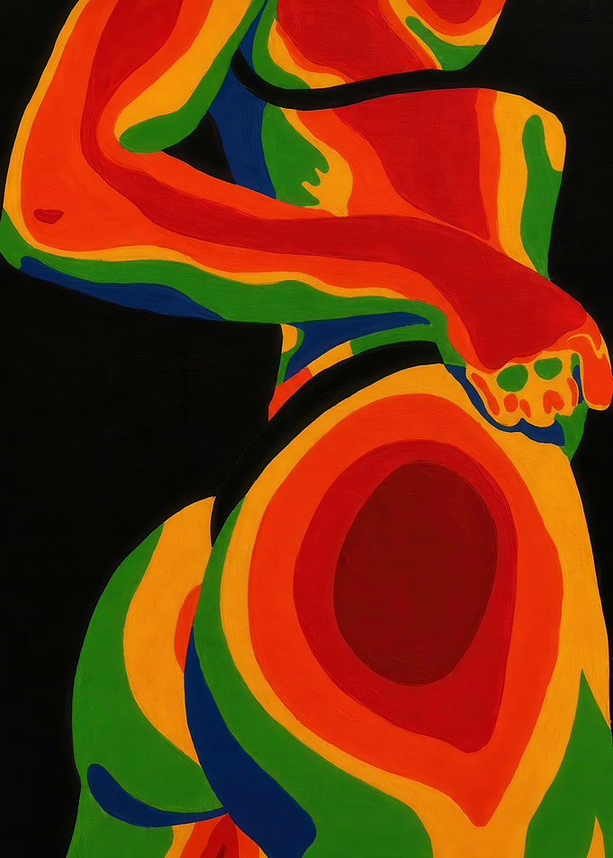 Thermal Silhouette of a Female Figure