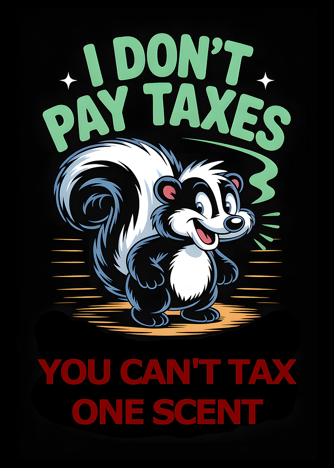 Funny Skunk Tax Pun Graphic Art