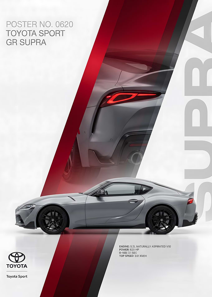 Toyota GR Supra Automotive Poster
