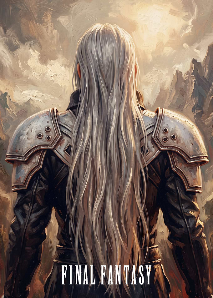Sephiroth Final Fantasy Oil Painting