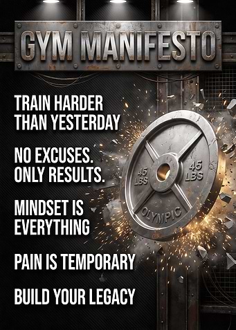 Gym Manifesto - Motivational Gym Rules Metal Poster Wall Art