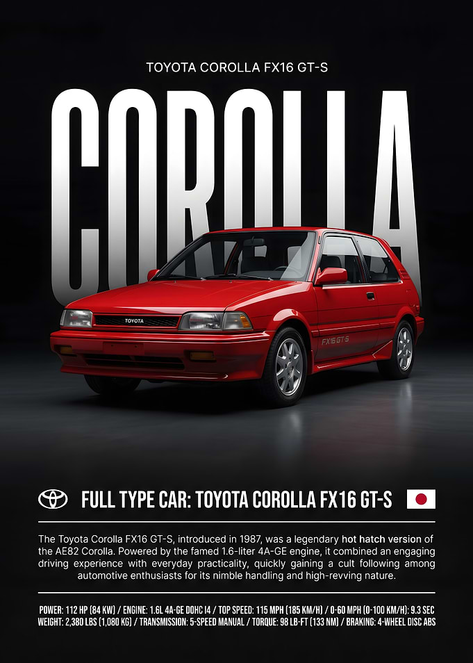 Toyota Corolla FX16 GT-S Poster