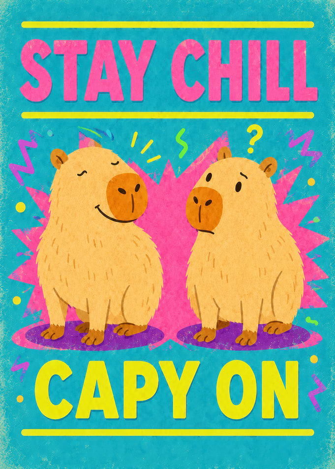 Stay Chill Capy On Capybara Poster