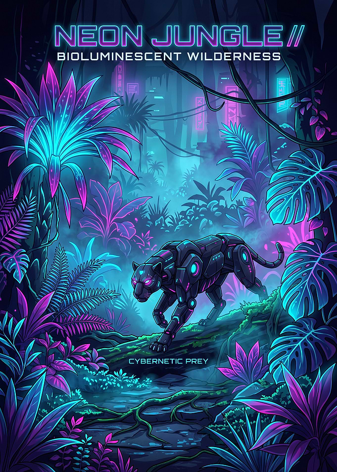 Neon Jungle Cybernetic Panther