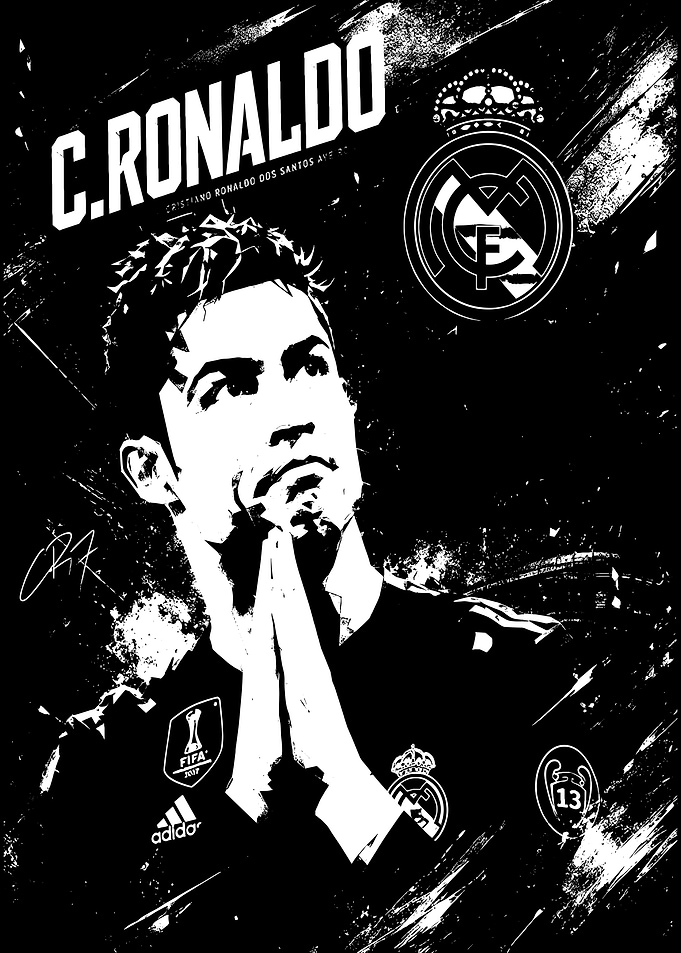 Cristiano Ronaldo Real Madrid Stencil Art