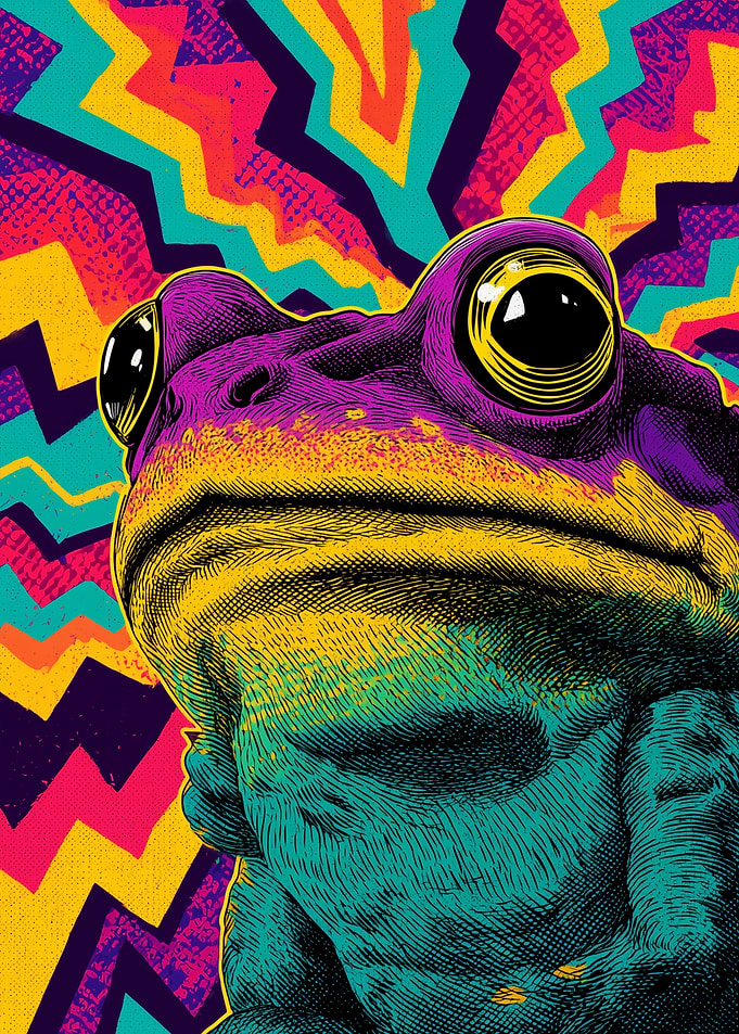Psychedelic Colorful Toad Art