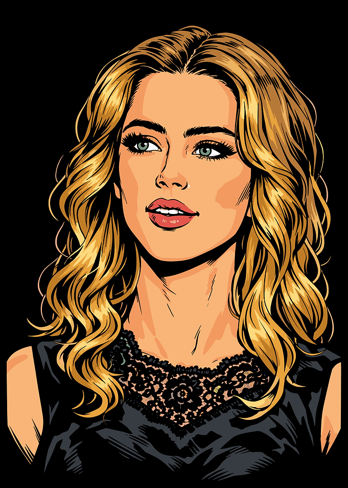 Amber Heard Comic Art Portrait