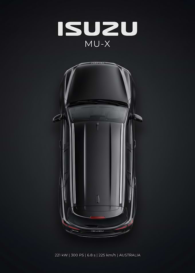Isuzu MU-X Top View Automotive Poster
