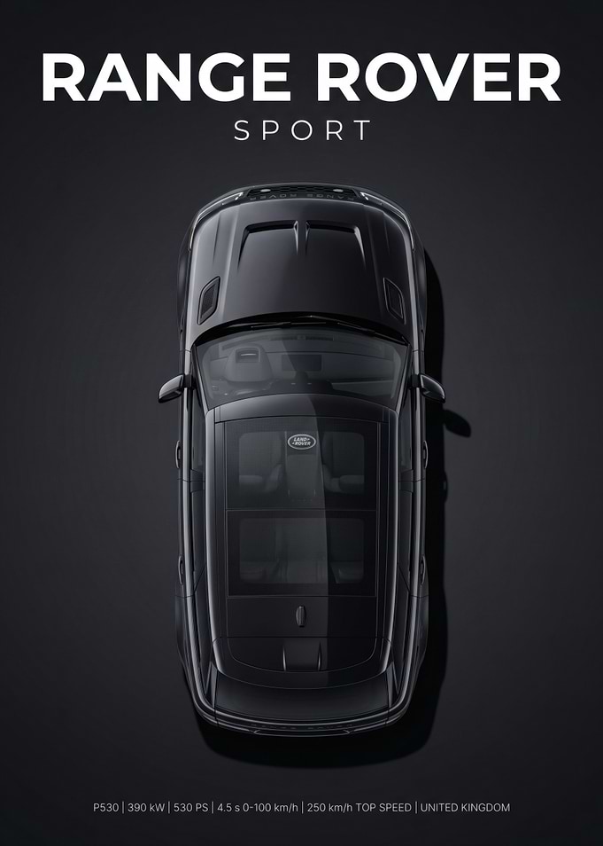 Range Rover Sport Top View Poster