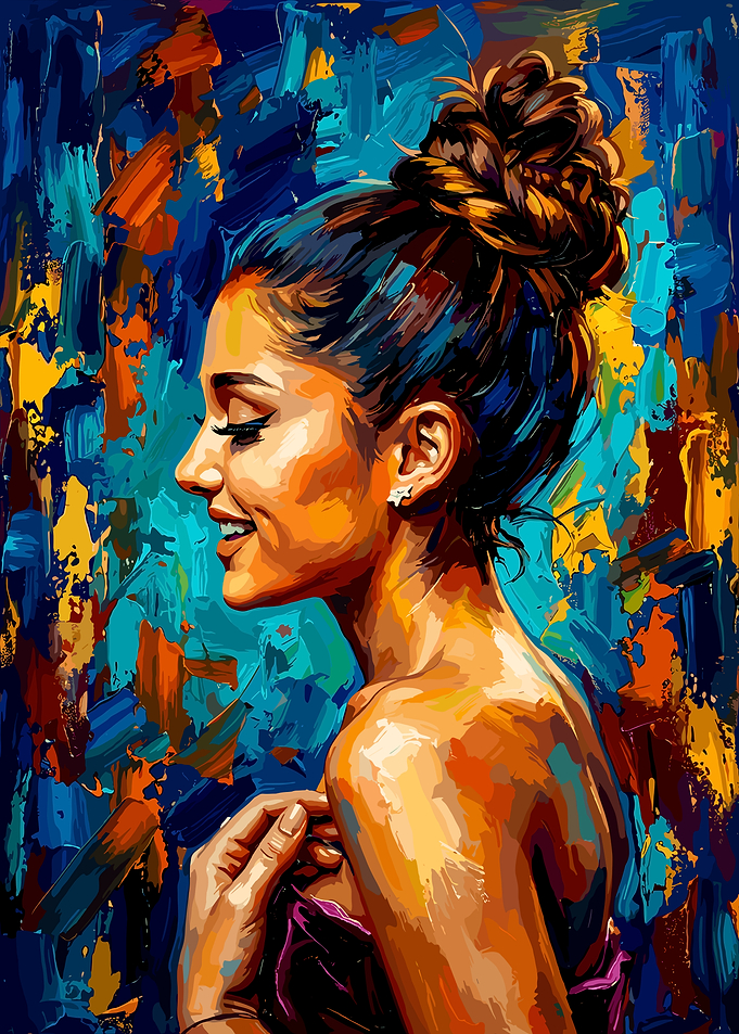 Vibrant Impasto Portrait of Ariana Grande