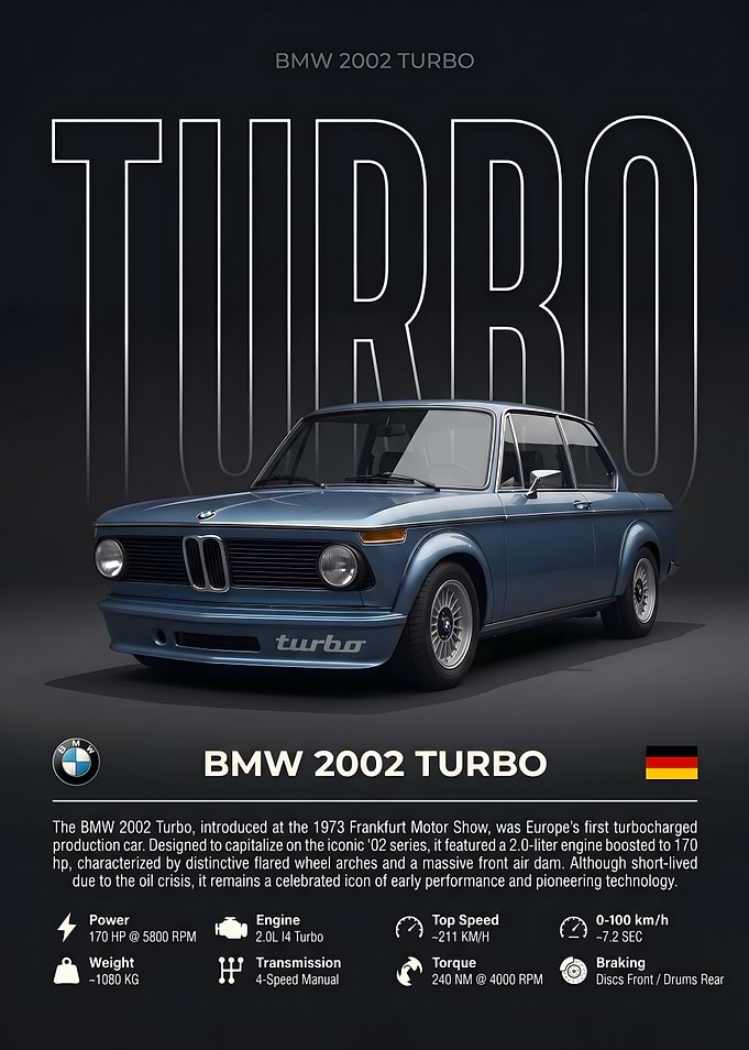 BMW 2002 Turbo Automotive Poster