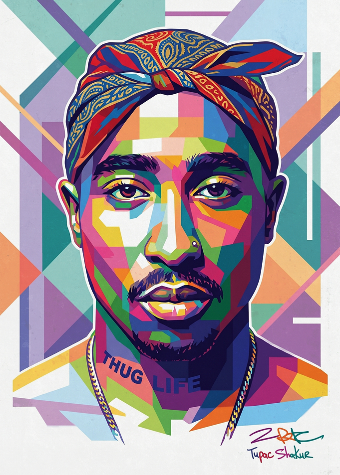 Tupac Shakur Geometric Pop Art Portrait